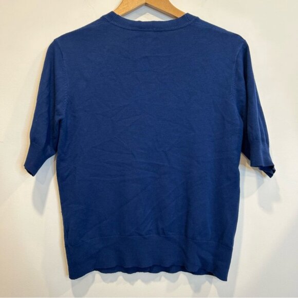 Cleo Short Sleeve Cardigan Sweater Blue - Picture 4 of 4